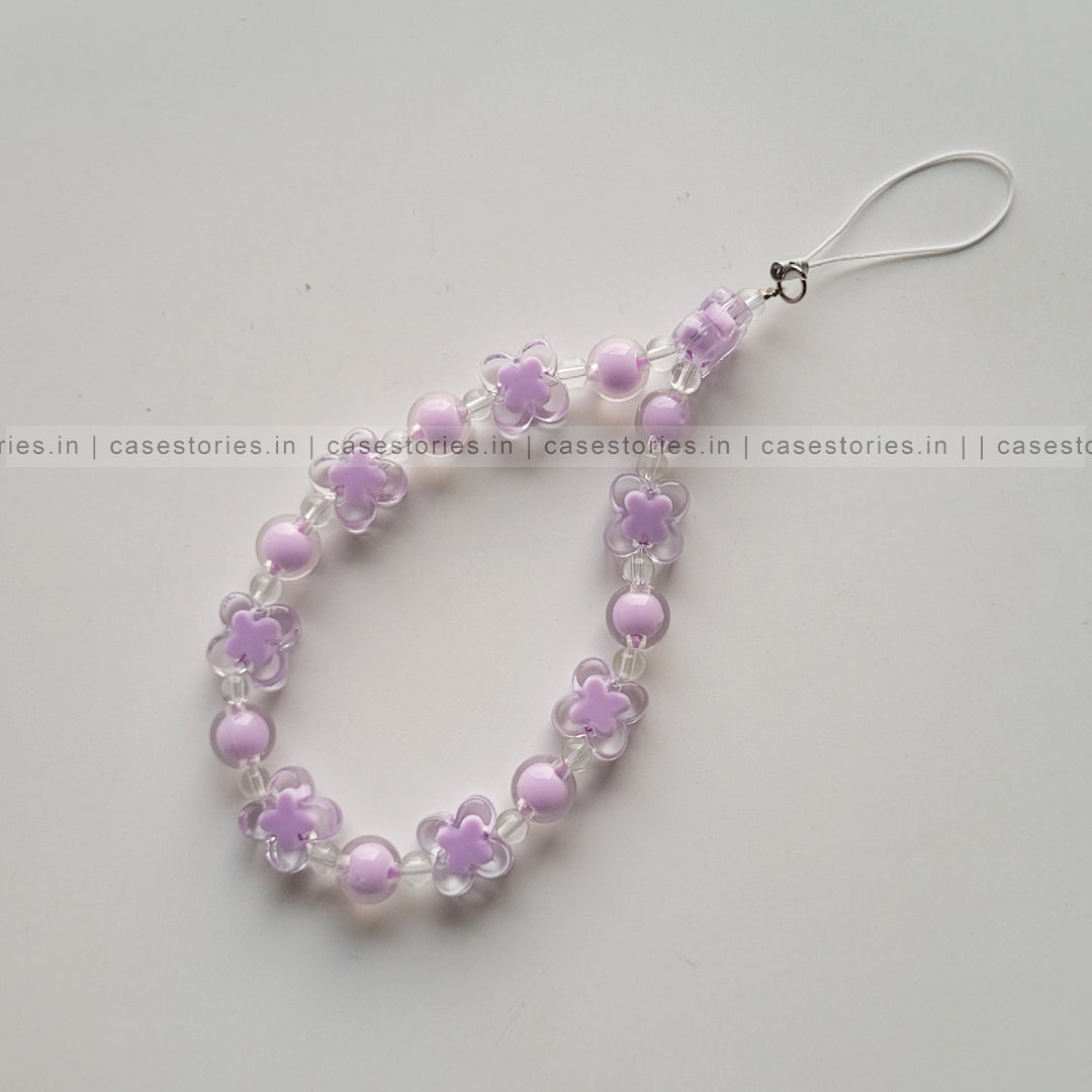 Purple Butterfly with Purple Beads Mobile Charm
