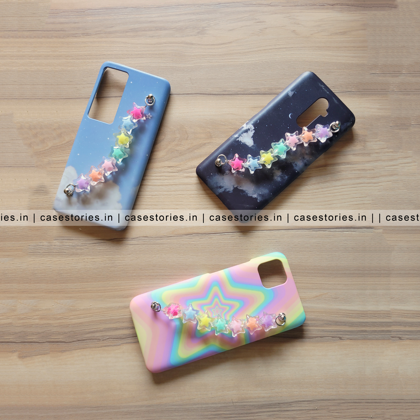 Aesthetic Skies With Transparent Star Chain Mobile Cover