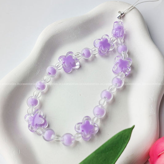 Purple Butterfly with Purple Beads Mobile Charm