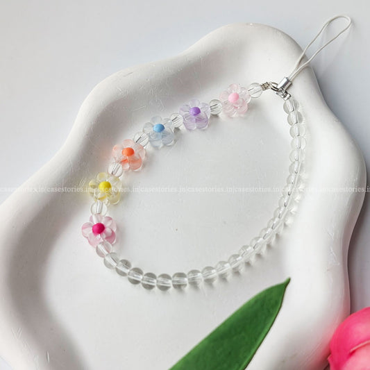 Rainbow Floral with Crystal Beads Mobile Charm