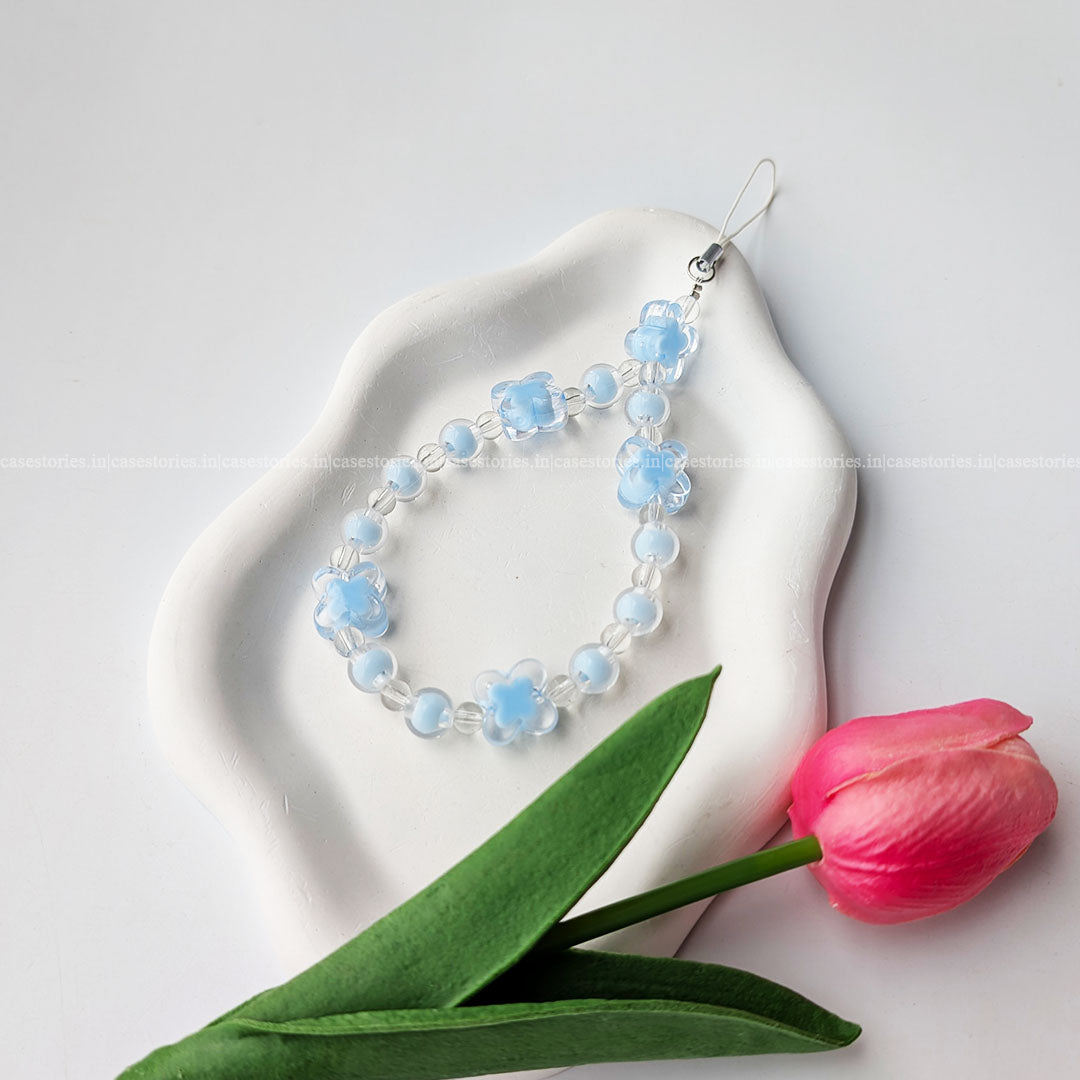 Blue Butterfly with Blue Crystal Beads Mobile Charm