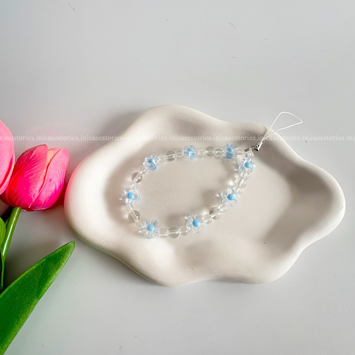 Blue Floral Dayz Mobile charm