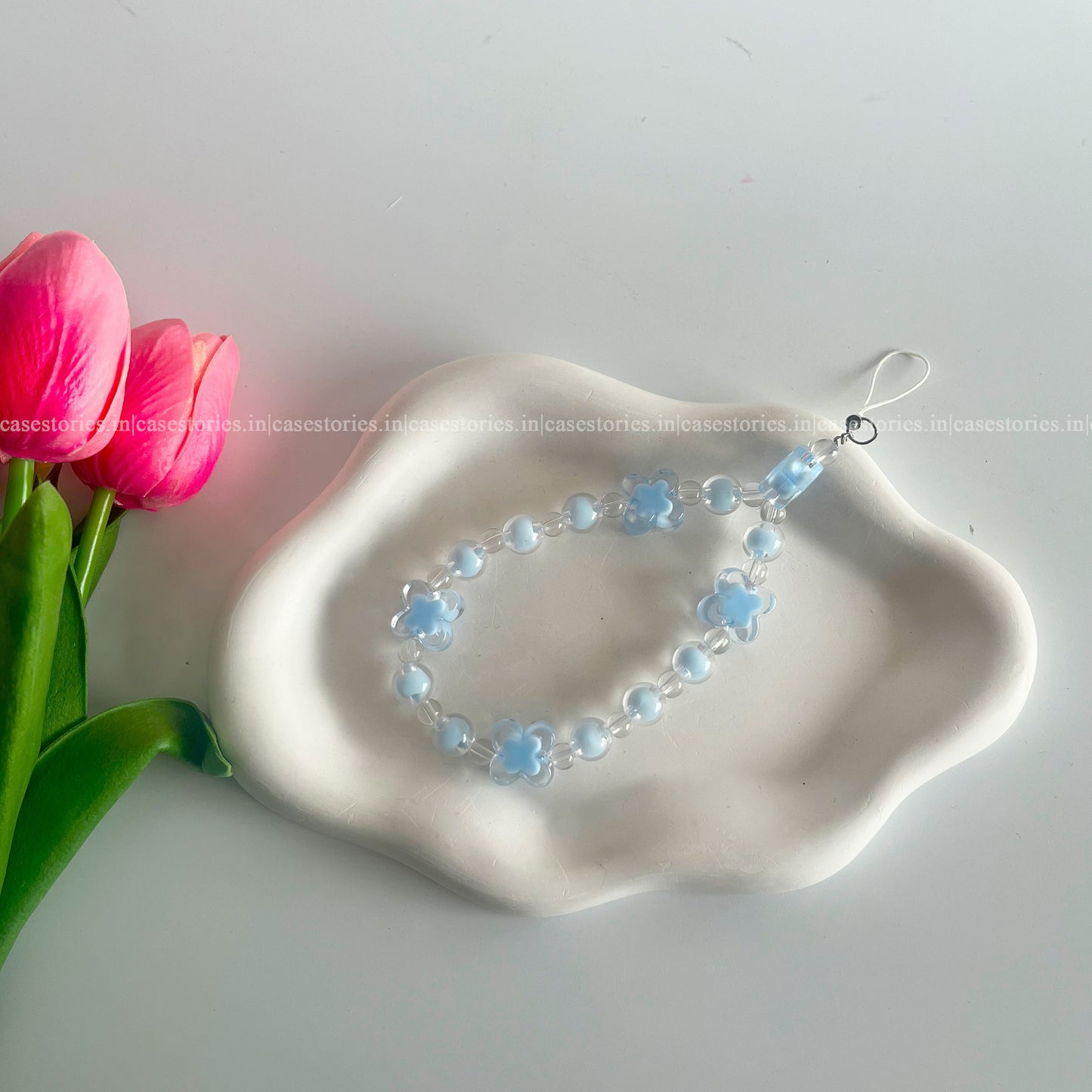 Blue Butterfly with Blue Crystal Beads Mobile Charm