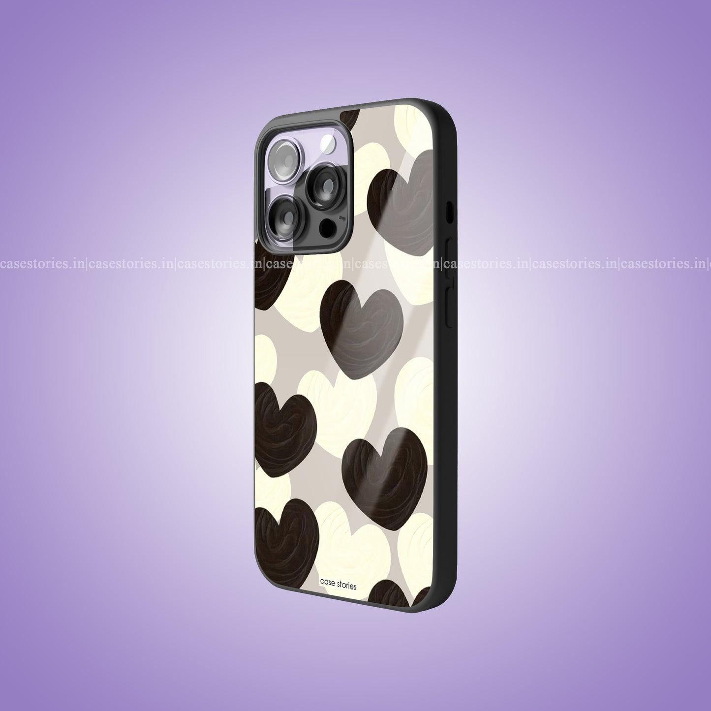 Creamy Chaos Hearts Premium Glossy Phone Case