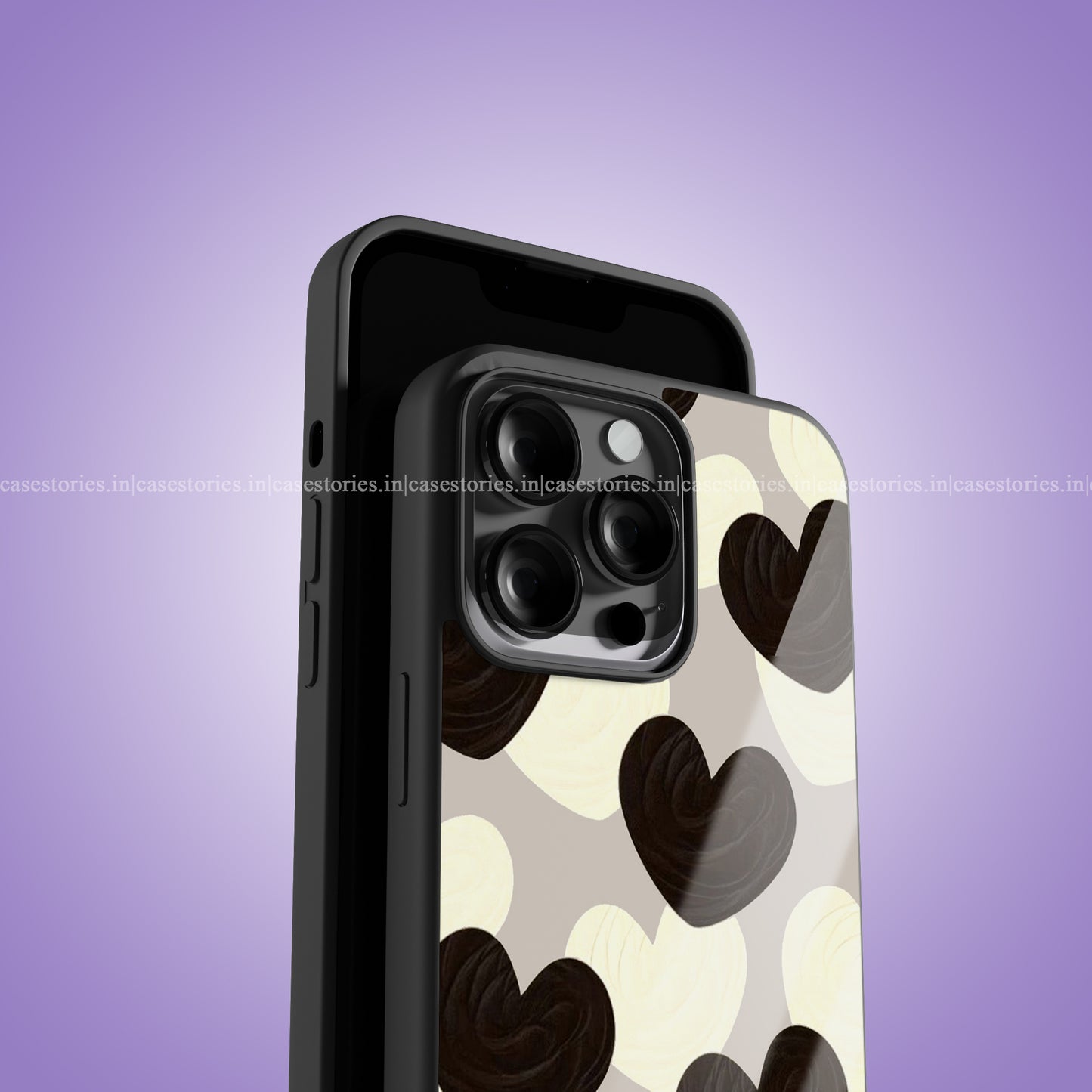 Creamy Chaos Hearts Premium Glossy Phone Case