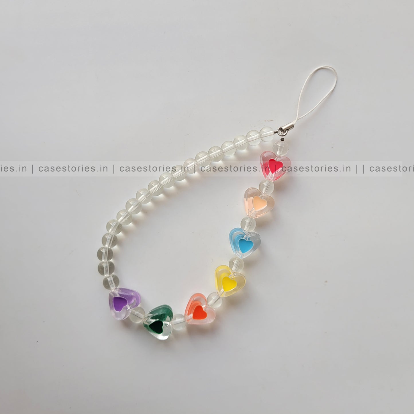 Crystal Hearts Pearl Mobile Charm