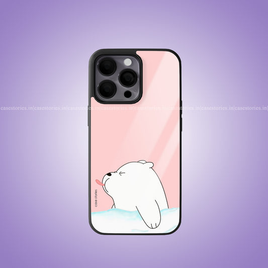 Cute Polar Bear Pink Cover Premium Glossy Phone Case
