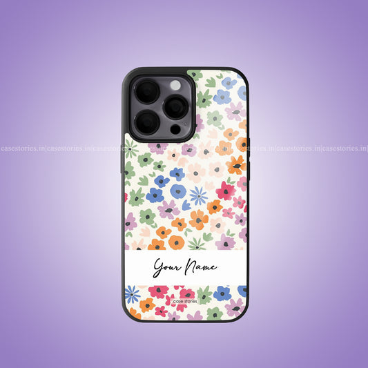 Floral Aura Custom Name Premium Glossy Phone Case