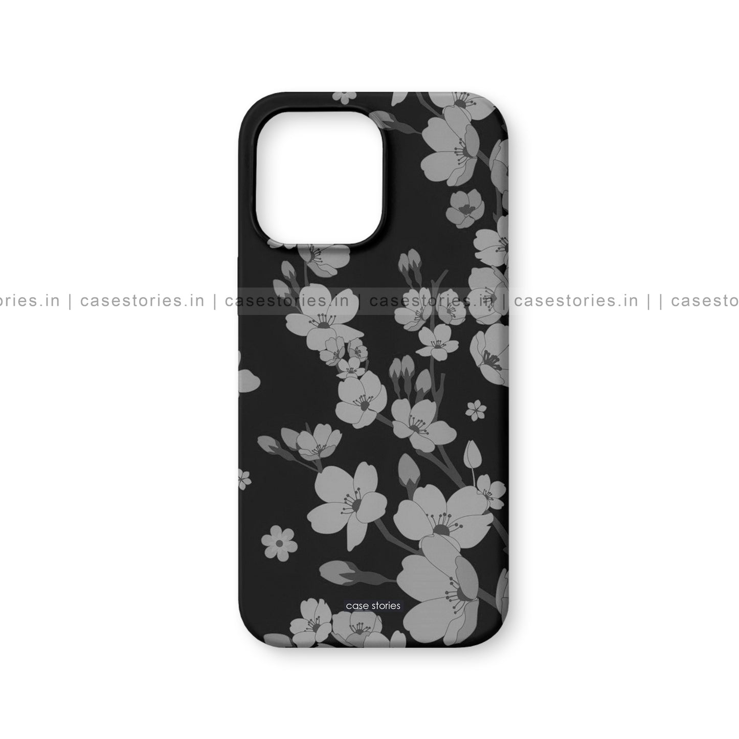 Gray Floral Pattern Mobile Cover