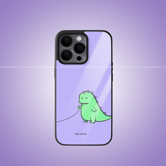 Heartstrings Green Dino Couple Premium Glossy Phone Case