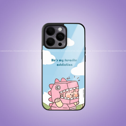 His Dino Girl Matching Couple Premium Glossy Phone Case