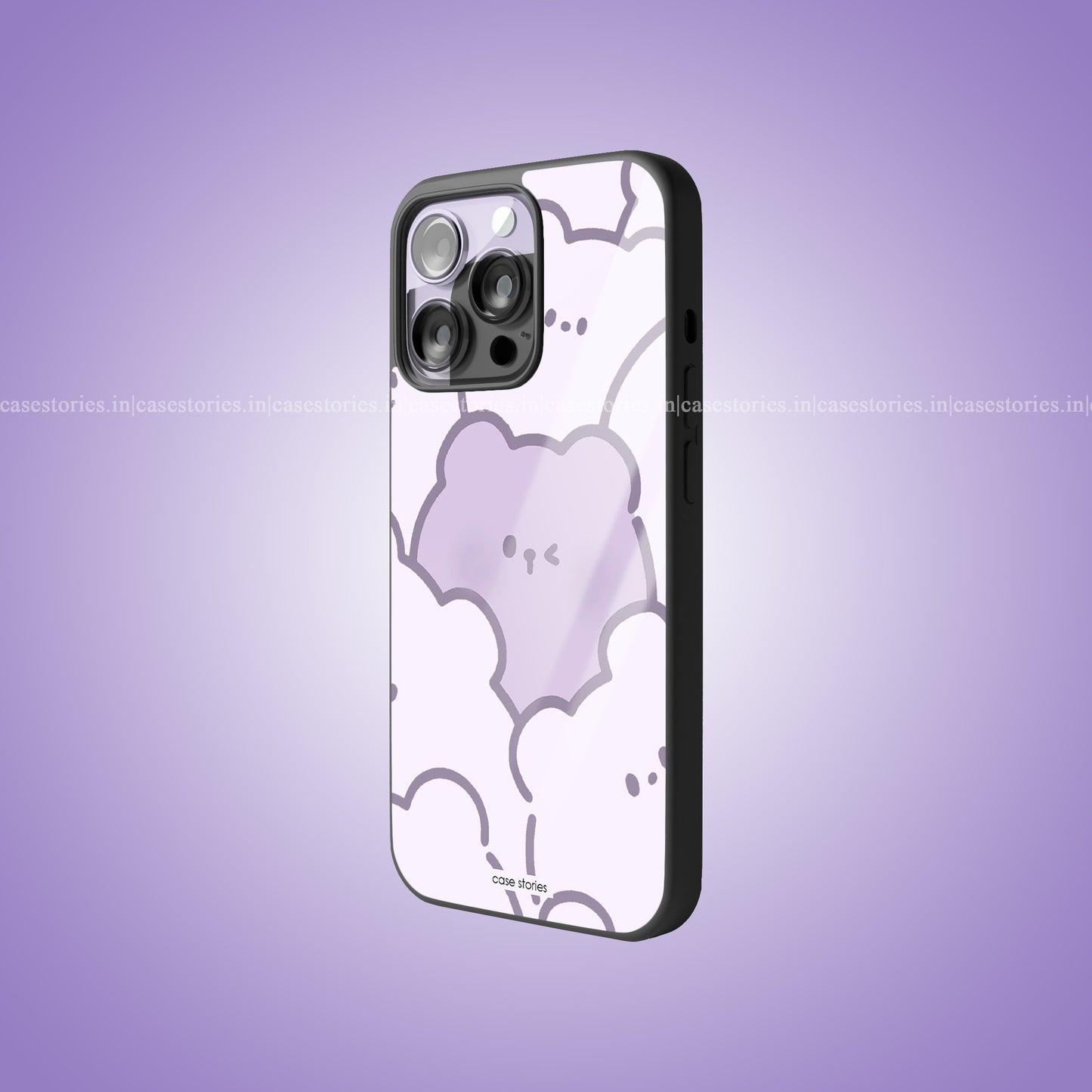 Lilac Love Kawaii Pattern Premium Glossy Phone Case
