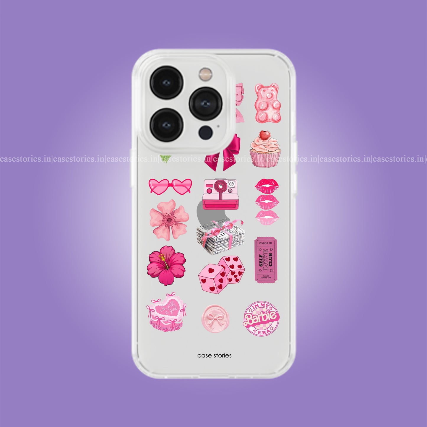 Pink Drip Sticker Clear Soft Case