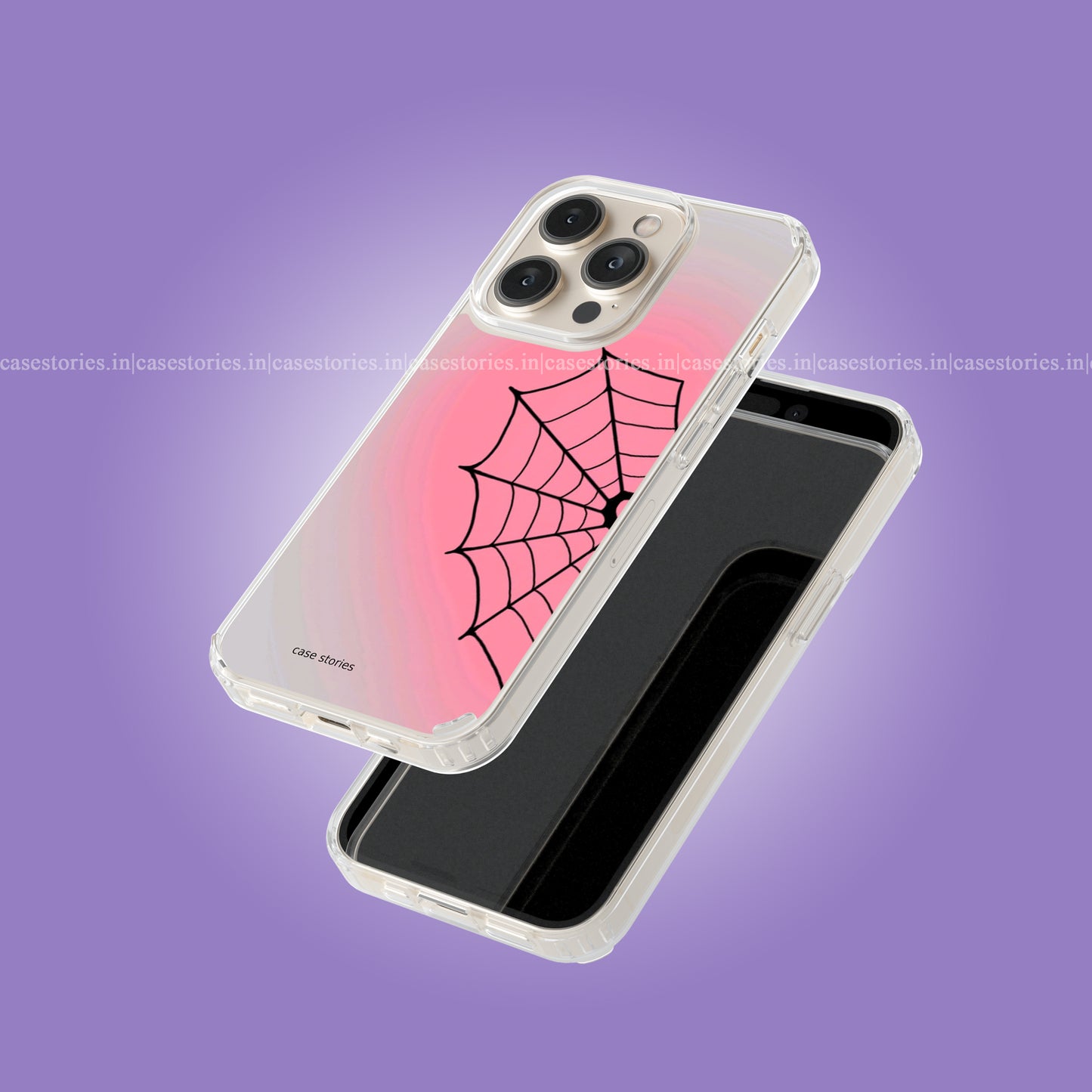 Pink Web Of Love Couple Soft Case