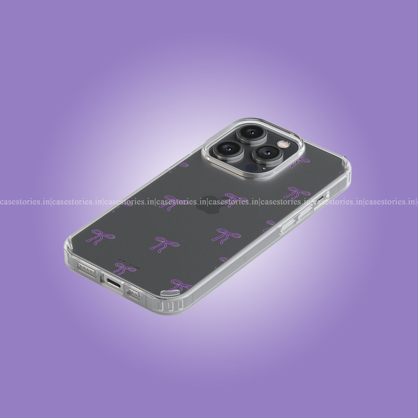 PurplePuff Bows Clear Soft Case