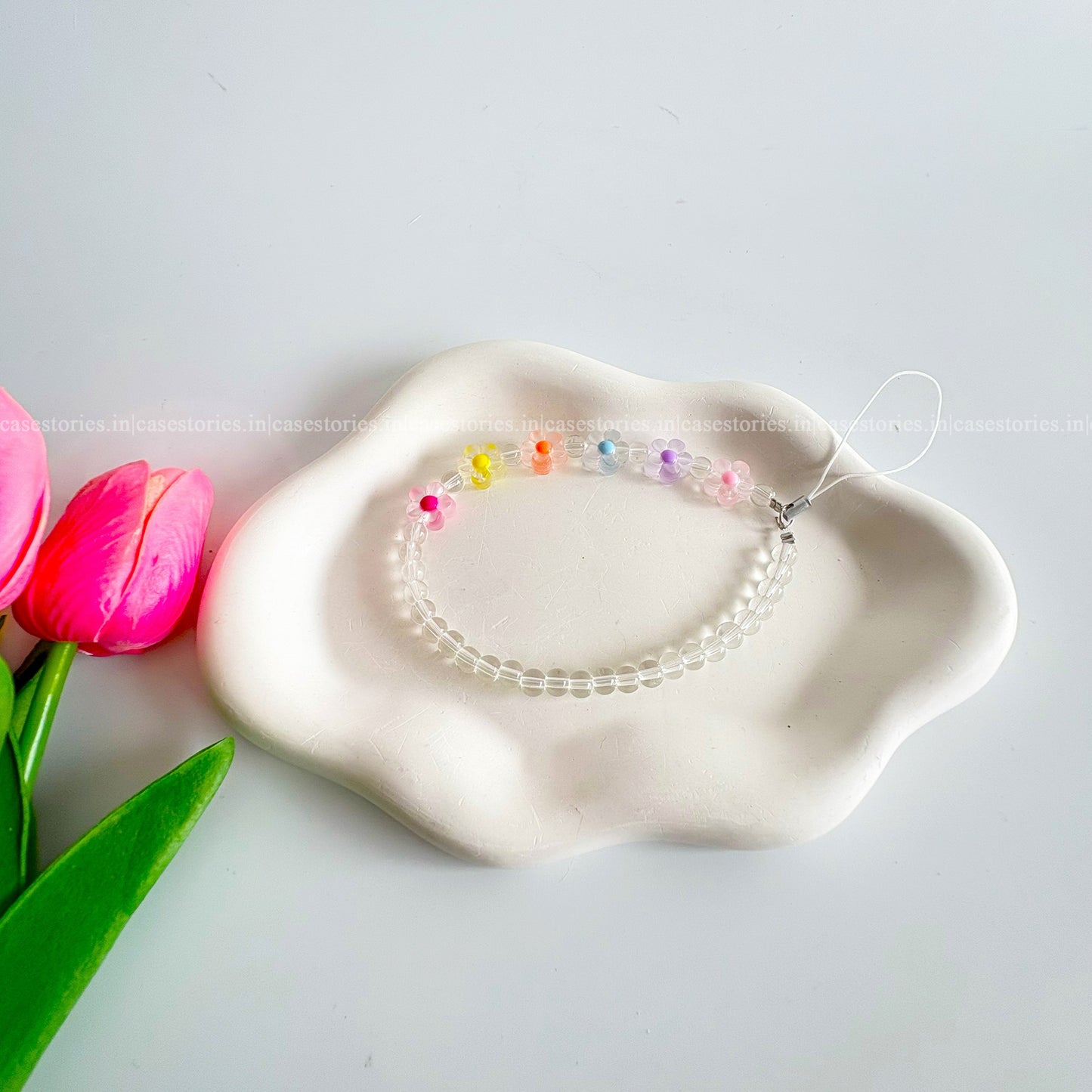 Rainbow Floral with Crystal Beads Mobile Charm