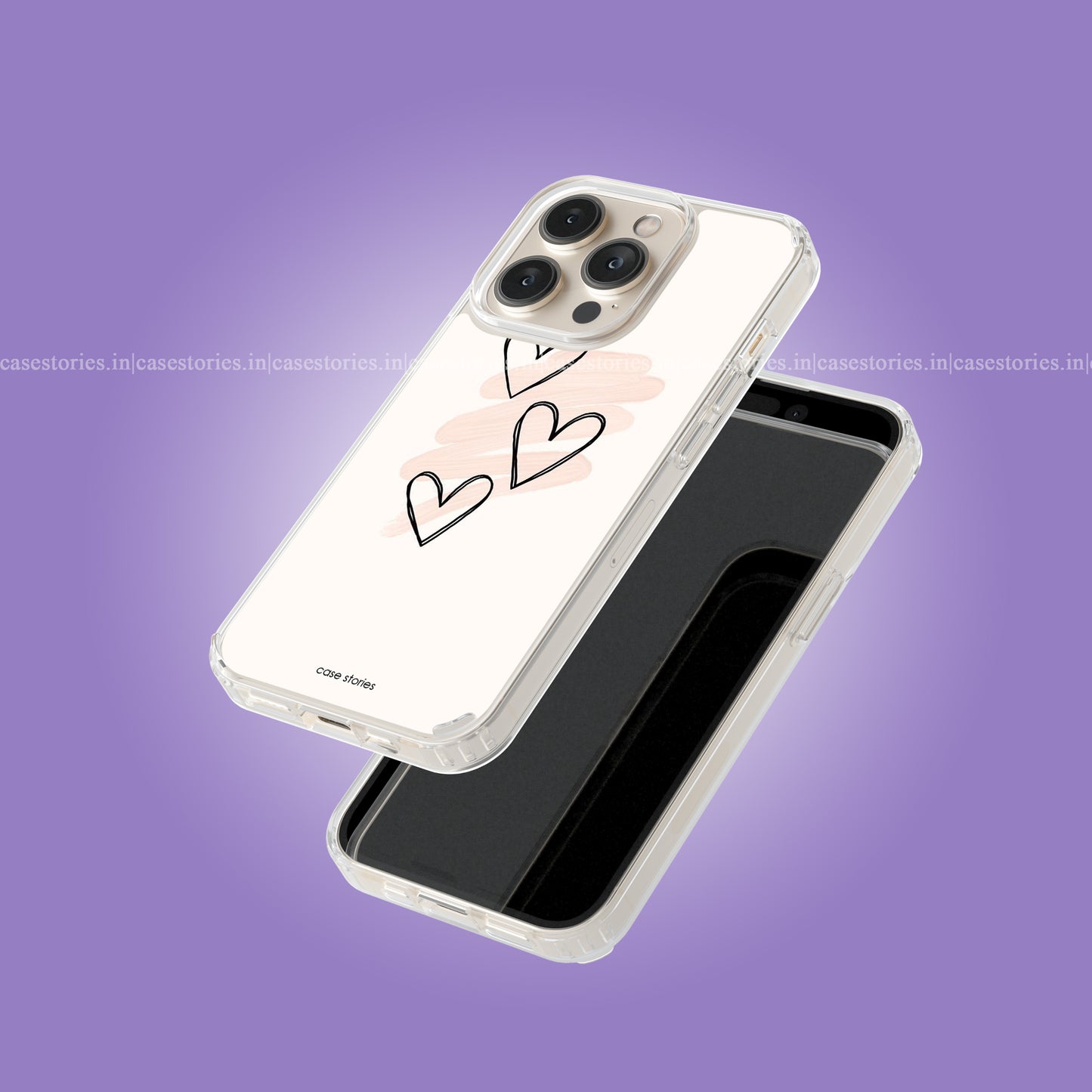 Three Hearts Aesthetic Soft Case