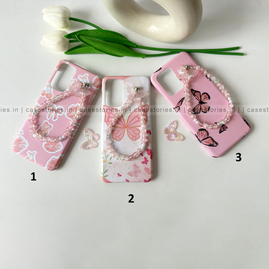 Pink Gingham & Bows Case Chain Mobile Cover