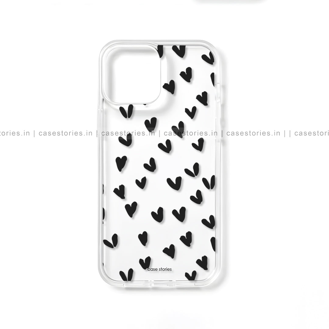 Aesthetic Hearts Pattern Transparent Cover
