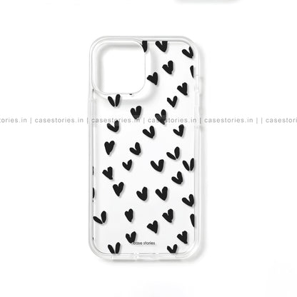 Aesthetic Hearts Pattern Transparent Cover