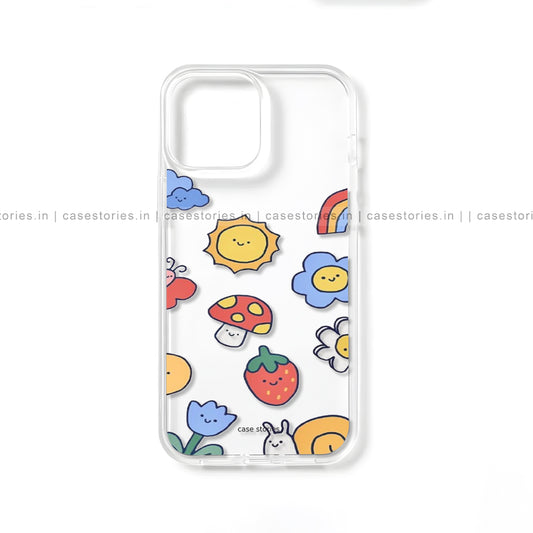Cartoonish Doodles Transparent Mobile Cover