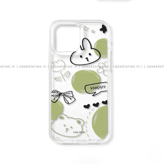 Bunny With Bow Transparent Mobile Cover
