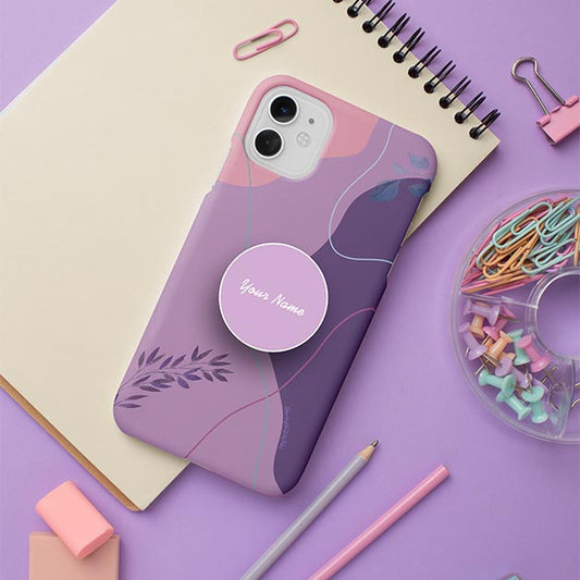Violet Aesthetic Wallpaper With Personalized Pop Name Cover