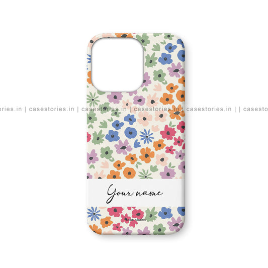Floral Aura Custom Name Mobile Cover