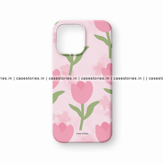 Pink Tulips Pattern Mobile Cover