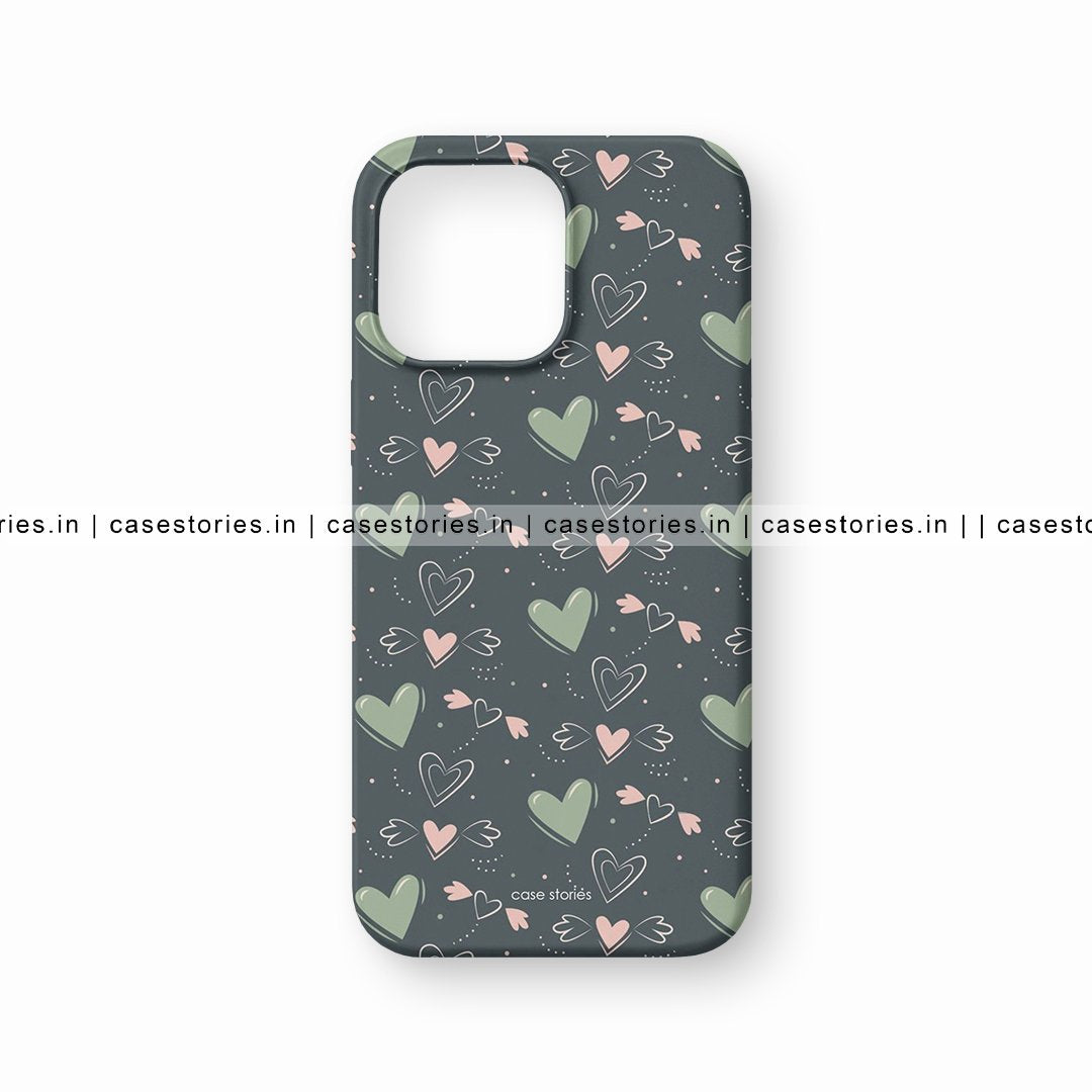 Green Heart Pattern Mobile Cover