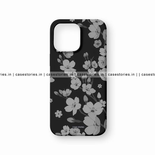 Gray Floral Pattern Mobile Cover