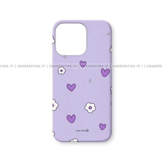 Lavender Heart Bloom Mobile Cover