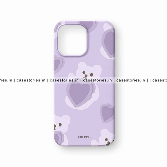 Purple Bear With Hearts Mobile Cover