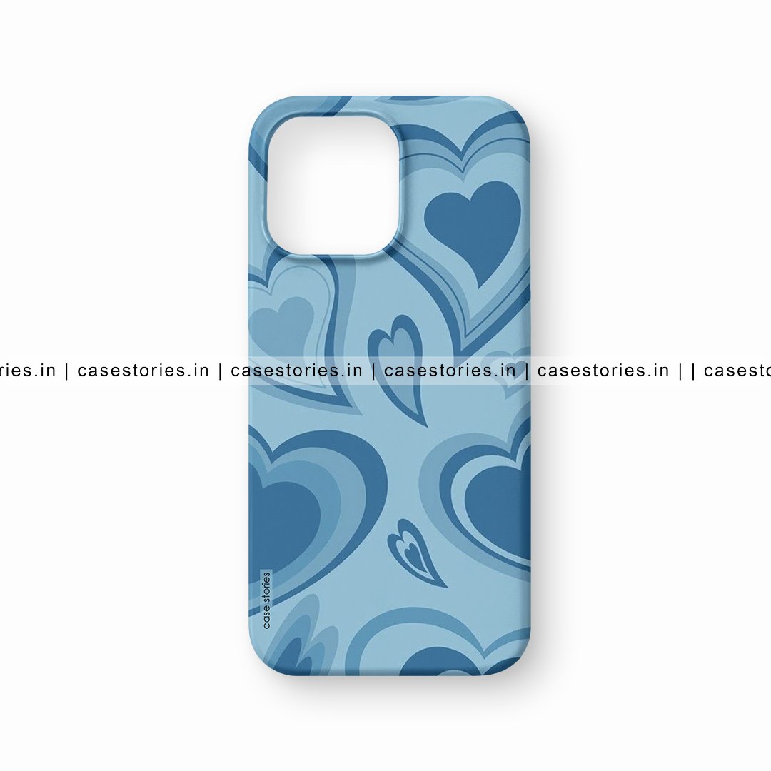 Blue Heart Pattern Abstract Art Mobile Cover