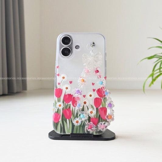 Tulip Garden Clear Chain Case