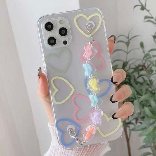 Heart Doodles Pattern With Candy Heart Chain Mobile Cover