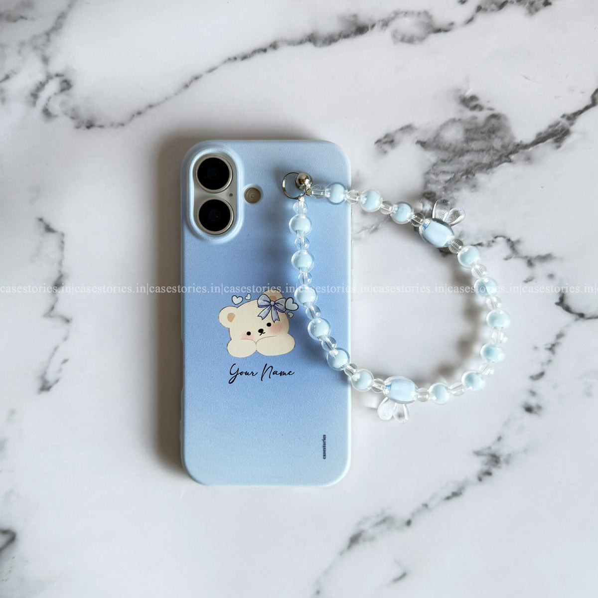 Baby Blue Teddy Soft Chain Case