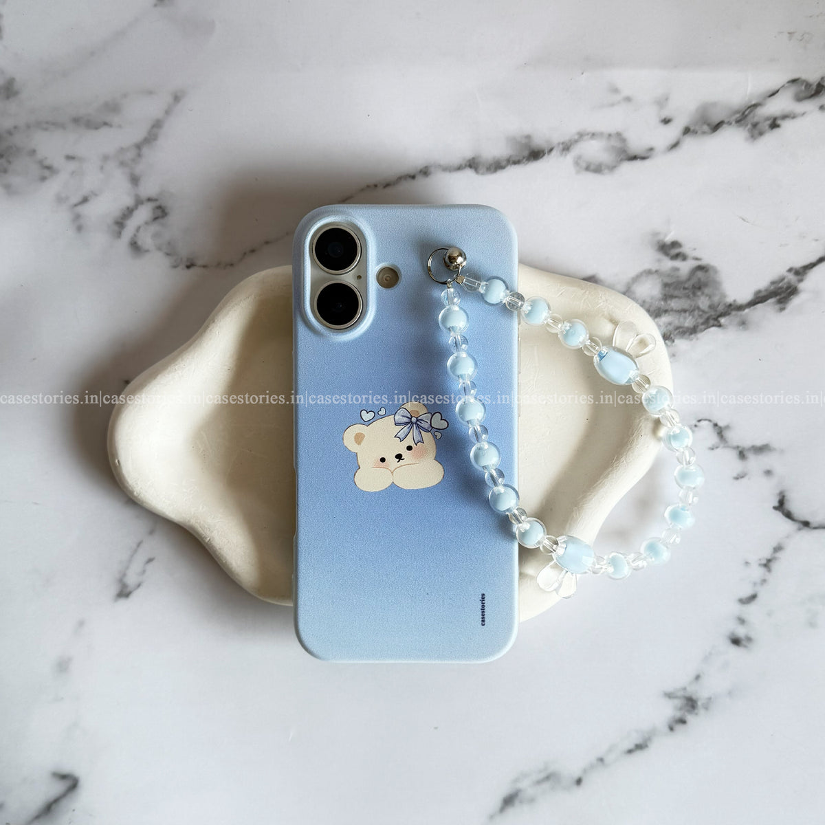 Baby Blue Teddy Soft Chain Case