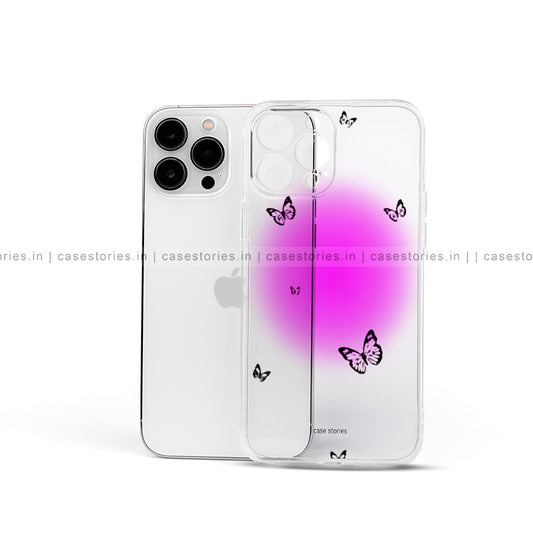 Purple Melody Butterfly Transparent Mobile Cover