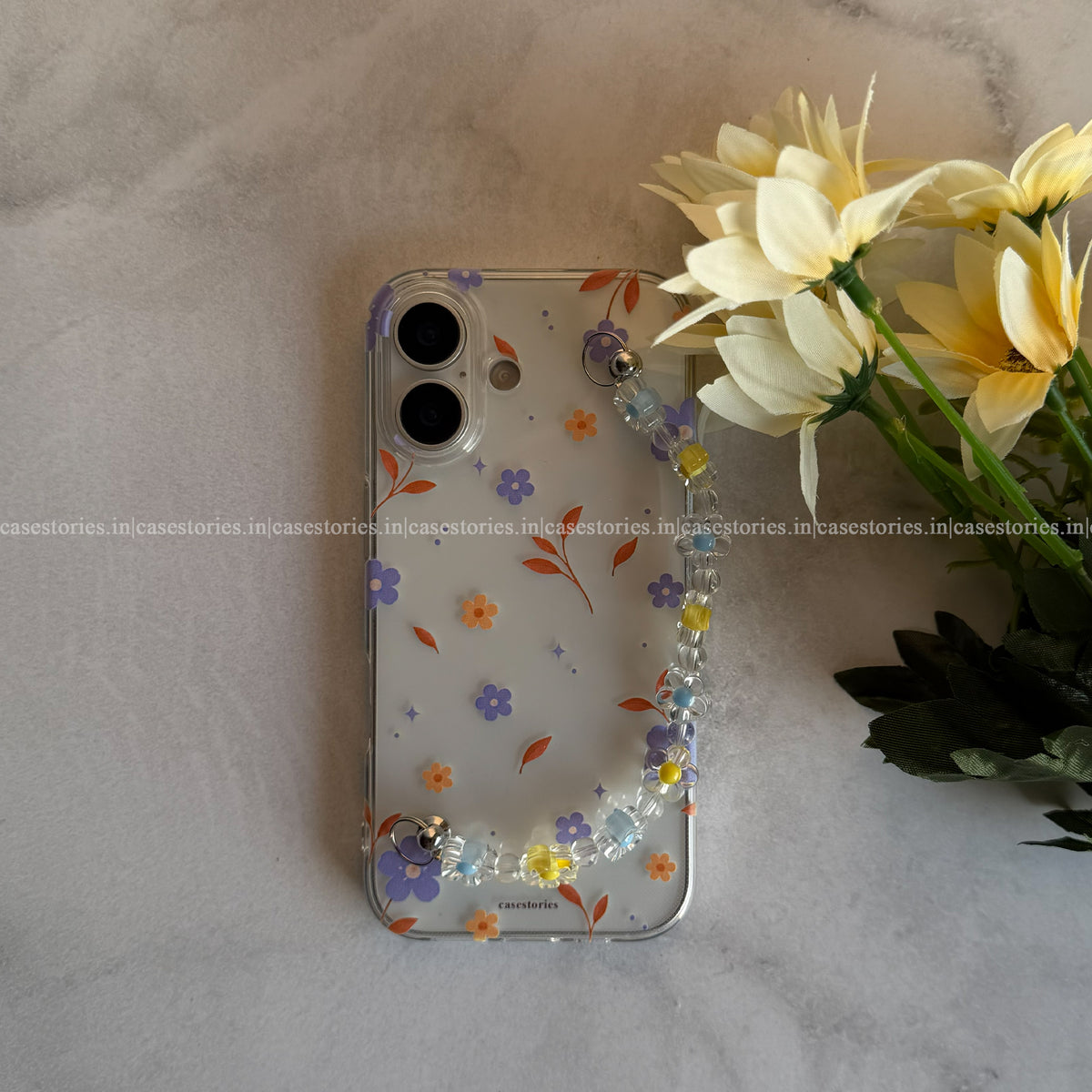 Blue Petal Transparent Chain Case