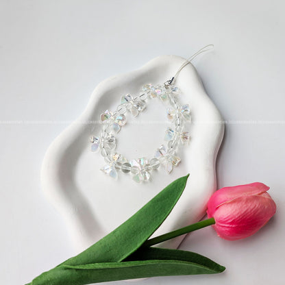 Tiny Bow with Crystal Beads Mobile Charm
