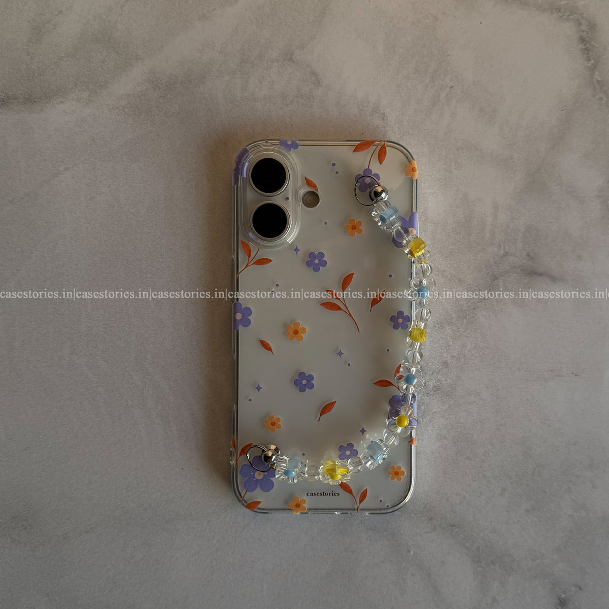 Blue Petal Transparent Chain Case