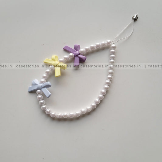 Pastel Bow with Pearl Mobile Charm