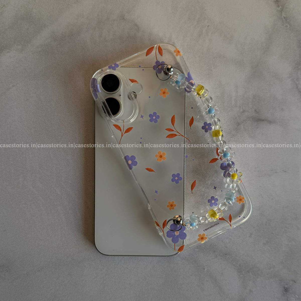 Blue Petal Transparent Chain Case