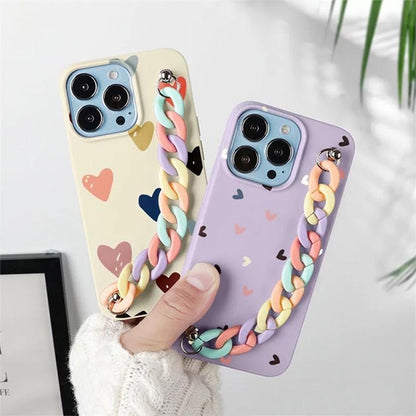 Heart Pattern With Rainbow Chain Mobile Cover