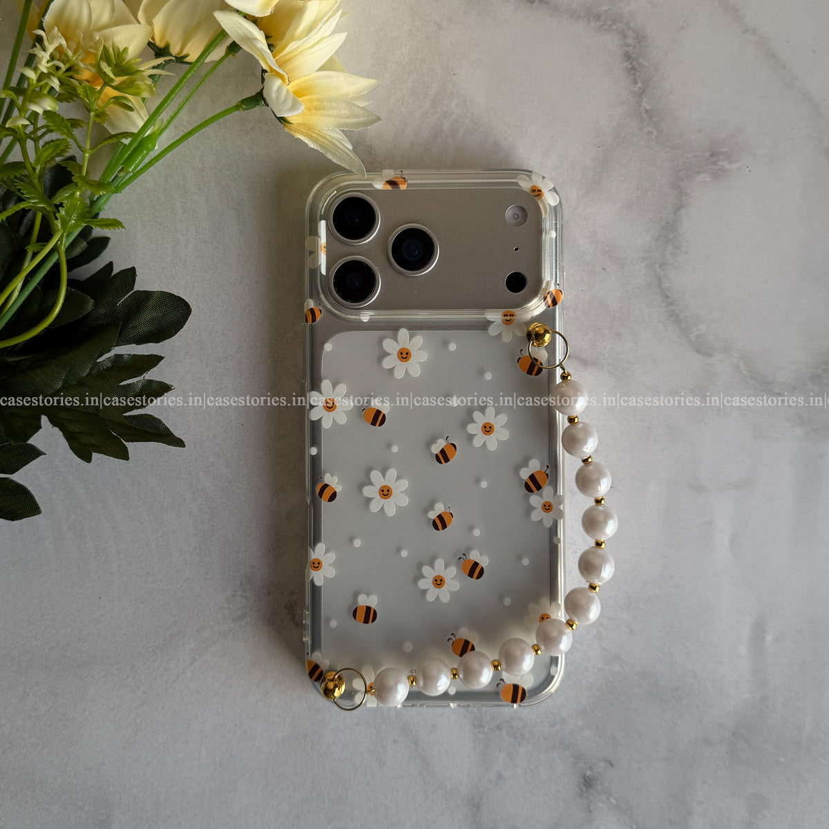 Honeybee Pearl Transparent Chain Case