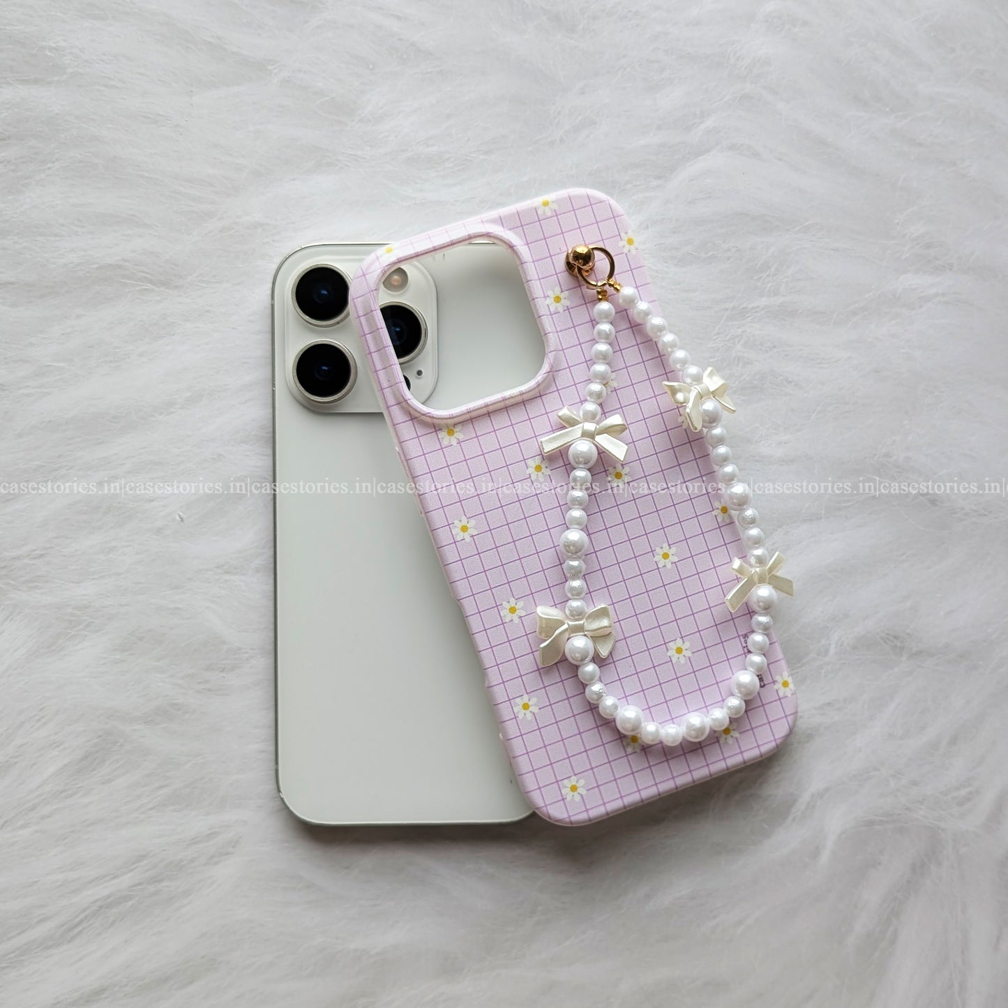 Purple Daisy Grid Chain Case