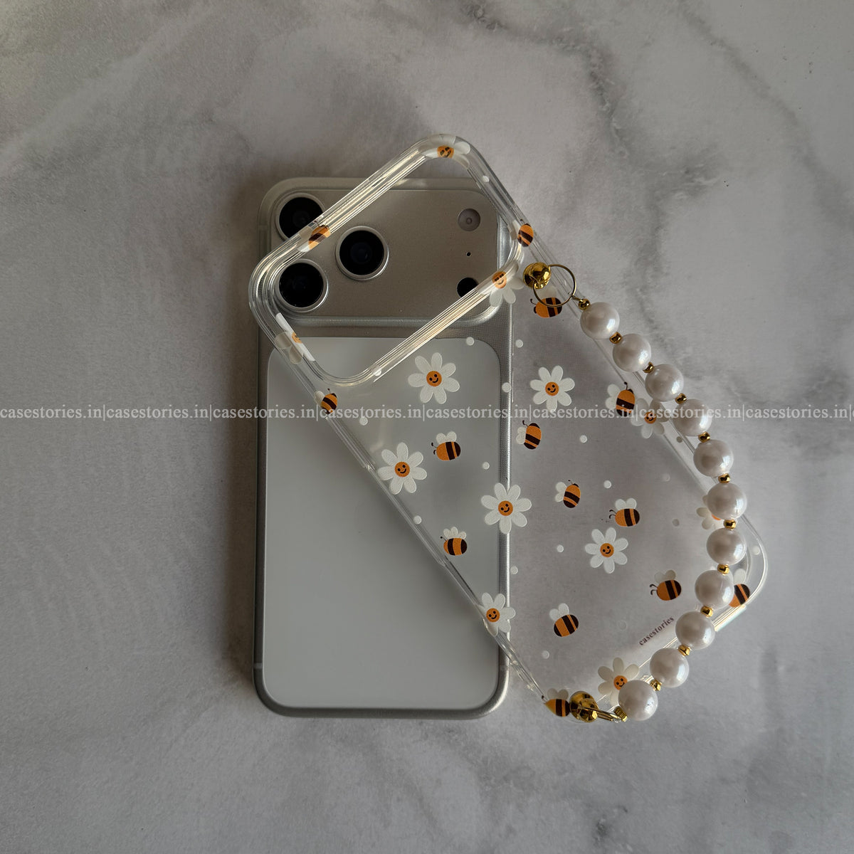 Honeybee Pearl Transparent Chain Case