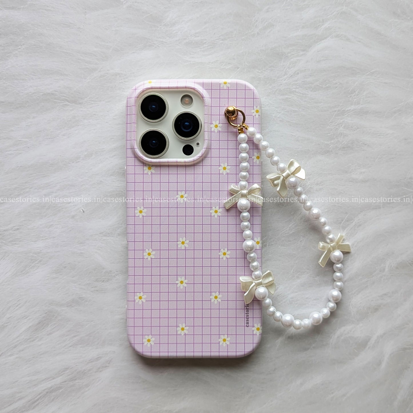 Purple Daisy Grid Chain Case