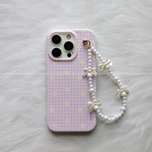 Purple Daisy Grid Chain Case